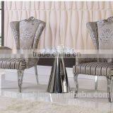 FS65 Modern Contemporary Neoclassic Silver Metal Leisure Chair Bar Pub Salon Club Barbershop Hotel Room Chair thumbnail-1