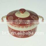10cm Dia Stoneware Handpainted Mini Casserole thumbnail-1