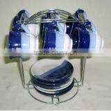6pcs Color Gradient Custom Stoneware Coffee Mug Set With Rack thumbnail-1