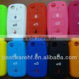3 Buttons Yellow Color Silicone Car Key Jackets for VW Polo Golf thumbnail-1