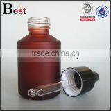 China 30 ml Cosmetic Essential Oil Lotion Perfume Dark Green Glass Dropper Bottle With Gold Aluminum Dropper thumbnail-6