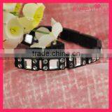 Wedding Rhinestone and Pearl Trim Crystal Rhinestone Chain Trim Black Trim WRC-178 thumbnail-2