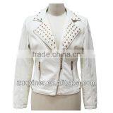 Ladies Fashion PU Leather Jacket With Studs thumbnail-1
