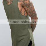 High Quality New Design Custom Green Color Gym Wear Comfortable 100% Cotton Fashion Men's Sport Tops thumbnail-3