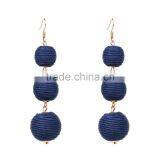 Handmade Bohemian Jewelry Three Balls Dangle Earrings thumbnail-4