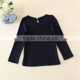 Fashion 100%Cotton Long Sleeve Baby Kids t Shirts O-neck With Beads White Girls Tees thumbnail-6