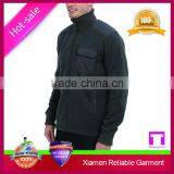 100% Polyester Ribbed Collar Soft Sweater Knit Fleece Jacket for Man thumbnail-5