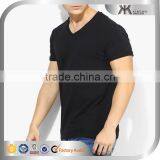 Man Solid Black Bulk Blank Design Muscle Fit T-shirt thumbnail-1