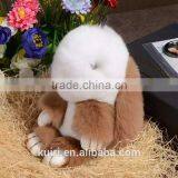 Rex Rabbit Shape Dolls Bag Charms Fashion Girls Rabbit Fur Balls /rex Rabbit Fur Keychain thumbnail-2