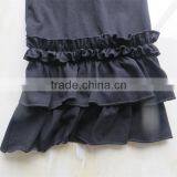 DYJ-084 Plus Size Adult Women's Ruffled Capris Ladies Plain Black Cotton Palazzo Buttoms Mommy and me Casual Pants thumbnail-5