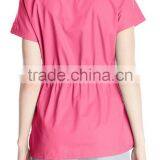Women's Button-front Scrub Top Longer Length Medical Scrub thumbnail-2