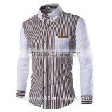 2017 Latest Fashion Design Stripe Nice Fit Cotton Shirts for Men thumbnail-2
