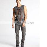 Guangzhou Latest Designed Casual Summer O-neck 160g 100% Cotton Cut-off Shirts Mens Muscle T Shirt Sleeveless thumbnail-3