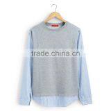 Long Sleeves Quilted Round Neck Pullover Sweatshirts Oem thumbnail-1