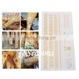 High Sales Flower& Star Pattern Gilding Water Transfer Printing Waterproof Paper Temporary Tattoos Sticker thumbnail-1