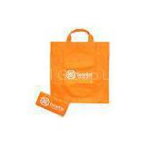 Orange environmental Recycled Fabric Non-woven Shopping Bag With Offset Printing Logo