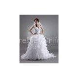 Custom Made Luxurious Layered Ruffled Ladies Wedding Dresses Slim With Lace Skirt thumbnail-1