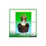 Mini buddha fountain with rolling crystal ball & led light