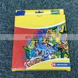 High Quality Stationery 7 " Triangular Color Plastic Pencil 24pcs Set With Sharpener