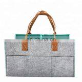 Amazon Hotselling Felt Diaper Caddy Storage Organizer Bag With pu Leather Handle thumbnail-4