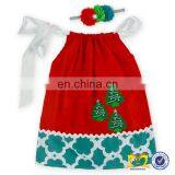Wholesale Smocked Clothing Red Christmas Tree Fancy Dress Pillowcase Dresses For Toddler Dresses thumbnail-6