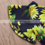 2019 1-5years Summer Fly Sleeved Sunflower Print Bodysuit Baby Girls Rompers Kids Floral Clothing Set thumbnail-3