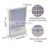 Adjustable Solar Light 48 LED Motion Sensor Solar Lamp Three Modes Remote Control Outdoor Garden Street Yard Wall Light thumbnail-3