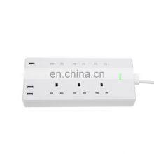 FRANKEVER IPhone Android Smartphone Control 6AC Electric Outlets WiFi Smart White Power Strip With 4 USB Charging Ports