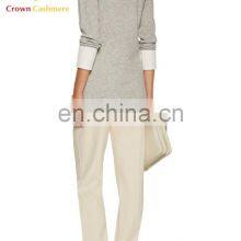 Женский вязаный свитер с воротником-тулителем в двухкомпонентном дизайне изCashmere thumbnail-3