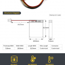 UL CB KC BIS Certificated Custom 3.7v 150 180 200 250 300 350 400 450 500mAh Lithium Polymer Battery thumbnail-5