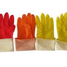 Latex Household Gloves Dip Flock Lined Cleaning Gloves thumbnail-1