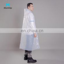 Plastic Rainwear Hoods Sleeves Reusable Rain Gear Jacket Lightweight Outdoor Raincoat Transparent Waterproof Women Men Poncho