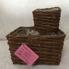 HOT Handmade Square Willow Wicker Storage Basket thumbnail-2