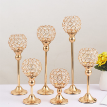 High Quality Crystal Candle Holders Vase Gold Tealight Table Centerpieces Decoration for Wedding Party