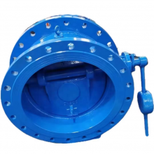 DN600 PN16 Cast Steel Ductile Iron QT450 Large Tilt Disc Flange Butterfly Wafer Type Check Valve thumbnail-1