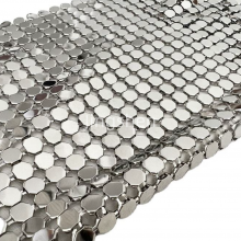 Flexible Plain-weave Aluminum Mesh Curtain Fabric, Woven Glittery Metallic Fabric Curtains thumbnail-3