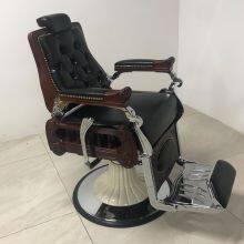 Vintage Black Luxury Style Barber Chair Hydraulic Pump Reclining Back Height Adjustment Barber Chair for Barber Workshop thumbnail-2