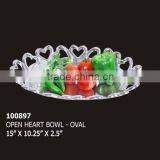 Silver Serving Platter With Heart Boarder / Aluminium Silver Serving Dish / Manufacturer of Serving Dish thumbnail-2