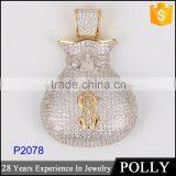 High Quality 100% 925 Sterling Silver Wing Pendant Necklace With Zircon thumbnail-4