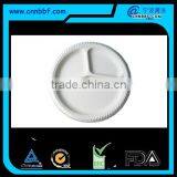 10inch 3 Compartment Round Plates Biodegradable Corn Starch Material thumbnail-1