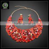Wholesale Indian Bridal Women Costume Jewelry Sets Top Quality Heart Shape Hot-sale Necklace and Rings Jewelry Sets KHK715 thumbnail-1