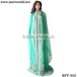 fashion kaftan style blue net with pearls beads and rhinestones(KFT-012)