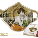 CARMANI Tea bag holder with ALFONS MUCHA art