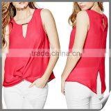 Chiffon Red Color Latest Formal Skirt Blouse Patterns for Ladies