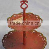 Vintage 2 Tiered Metal Cake and Dessert Stand