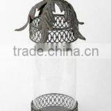 100091MC- Metal Candle Lantern W/finch