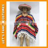 Wholesale Discount colorized knitted cashmere Mexico Party adult Poncho PGPF0023