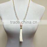 Fashion Latest Design Natural Alabaster Stone, Natural Crystal Stone, Tassel Necklace thumbnail-1