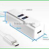 2 in 1 USB 3.1HUB Type-C to 2 Ports USB 3.0 & 1 USB 3.1 Type-C Charging / Data HUB Adapter for MacBook thumbnail-2