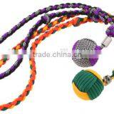 Multi-color Paracord Monkey Fist, Metal Round Ball Parcord Key Chains